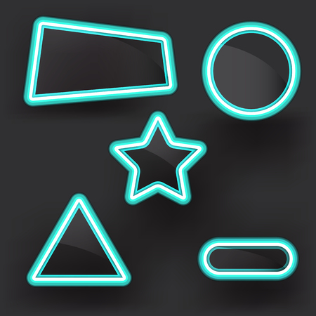 Neon banners useful message element, stock vectorのイラスト素材