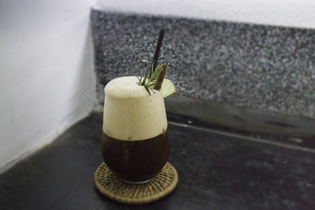 Waking up drink of lime coffee.の写真素材