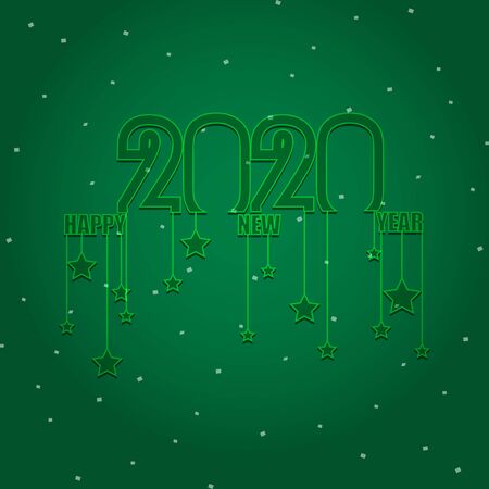 Happy new year 2020 with star wink background, stock vectorのイラスト素材