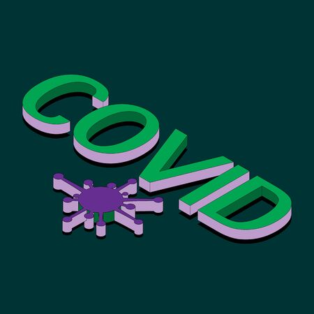 Coronavirus isomatric text design background, stock vectorのイラスト素材
