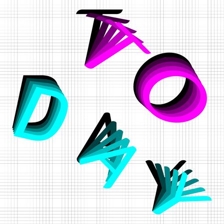 Designed flip text effect element, stock vectorのイラスト素材