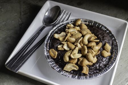 Homemade chocolate brownies with cashew nut, stock photoの写真素材
