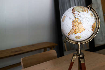 Vintage globe decorated on top of the table, stock photoの写真素材