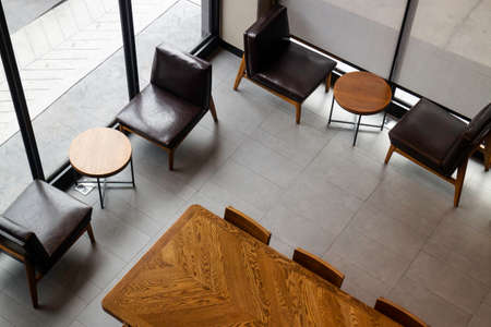 Interior of a small cafe, stock photoの写真素材