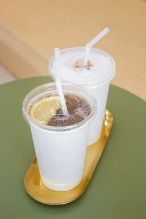 White paper of iced coffee cup, stock photo