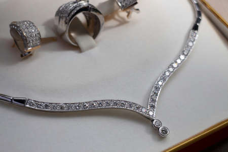 Fine luxury diamond jewellery set, stock photoの写真素材