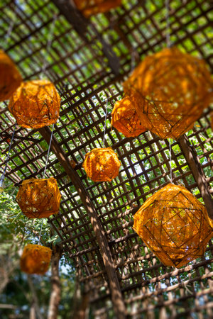 Asian outdoor street market decoration, stock photoの写真素材