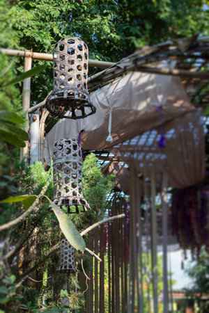 Asian outdoor street market decoration, stock photoの写真素材