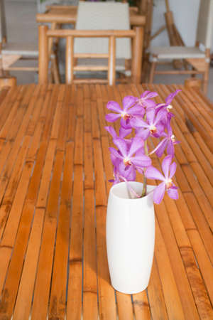 Simple resort furniture seat setting arrangement, stock photoの写真素材