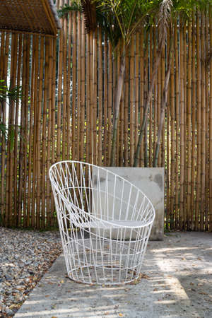 Simple resort furniture seat setting arrangement, stock photoの写真素材