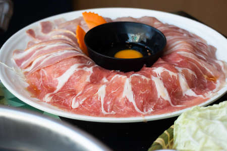 Ingredient of homemade sukiyaki set, stock photoの写真素材