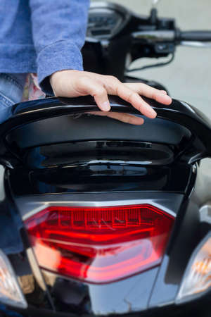 Smooth lines of a beautiful black vehicle, stock photo