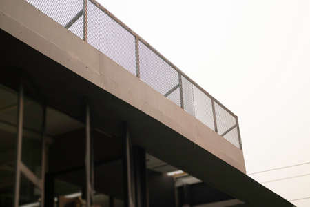 Modern shop design with outdoor rooftop, stock photoの写真素材