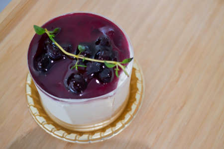Piece of blueberry chesse cake, stock photo