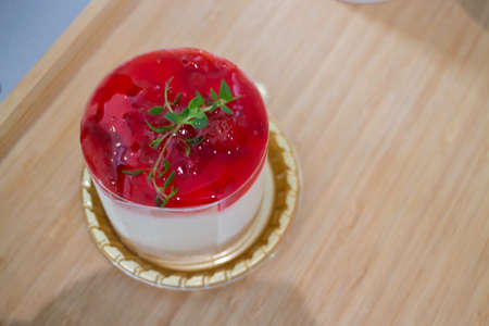 Piece of strawberry chesse cake, stock photo