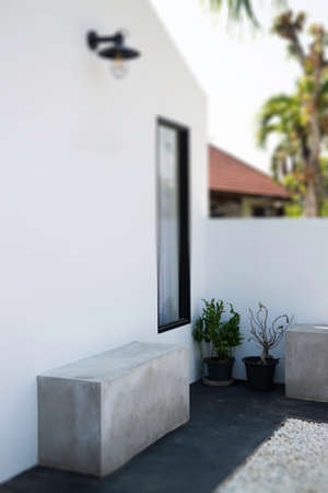 Loft green restaurant minimal style stock photo