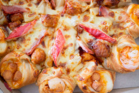 Pizza fast food in the office, stock photoの写真素材