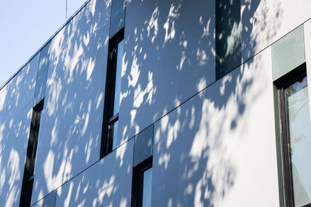 Industrial building on sunny day, stock photo