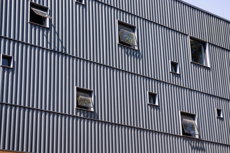 Industrial building on sunny day, stock photo