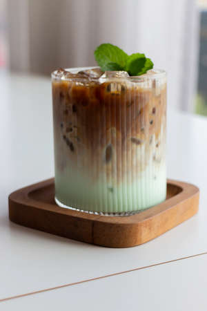 A glass of iced coffee, stock photo