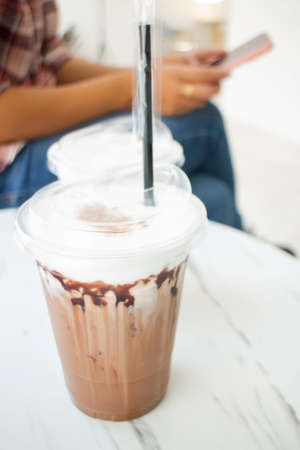 Minimal style decoration of coffee shop, stock photo