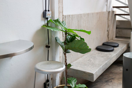 Minimal grunge style decoration of indy coffee shop, stock photoの写真素材