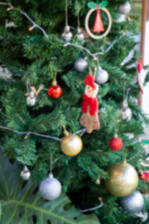 Christmas and New Year decorations on Christmas tree, stock photoの写真素材