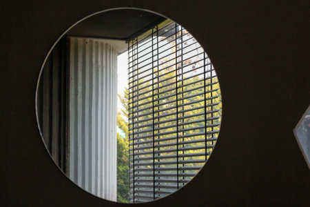 Coffee shop or cafe restaurant wooden interior, stock photoの写真素材