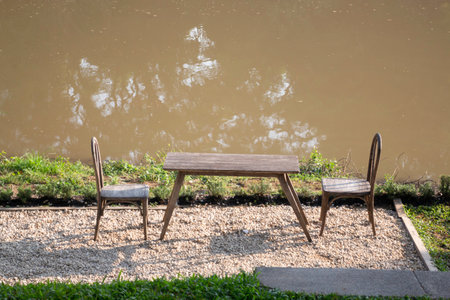 Coffee shop or cafe restaurant wooden exterior, stock photoの写真素材