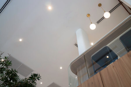 Interior of stylish white and green room, stock photo