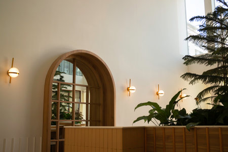 Interior of stylish white and green room, stock photoの写真素材