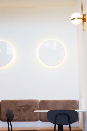 Interior of stylish white and green room, stock photoの写真素材