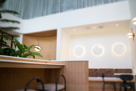 Interior of stylish white and green room, stock photoの写真素材