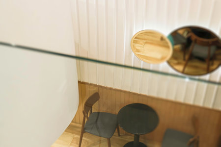 Interior of stylish white and green room, stock photoの写真素材