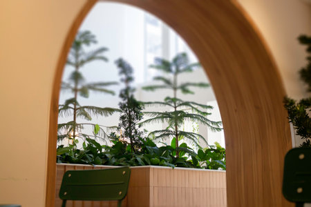 Interior of stylish white and green room, stock photoの写真素材