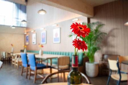 Retro romantic cafe and restaurant decoration, stock photo