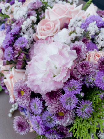 Pretty artificial boquet of flowers, stock photo