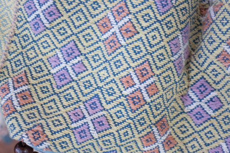 Mix and match fabrics shop in Chiang Mai, Thailand, stock photo