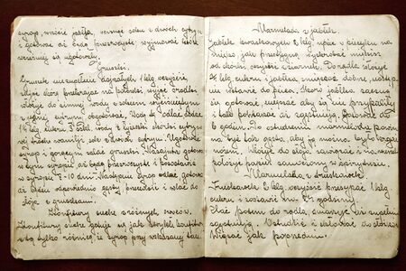 old manuscripts written on old dirty sheets top viewの写真素材