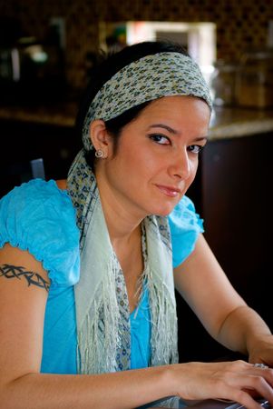 Woman at Home Happyの写真素材