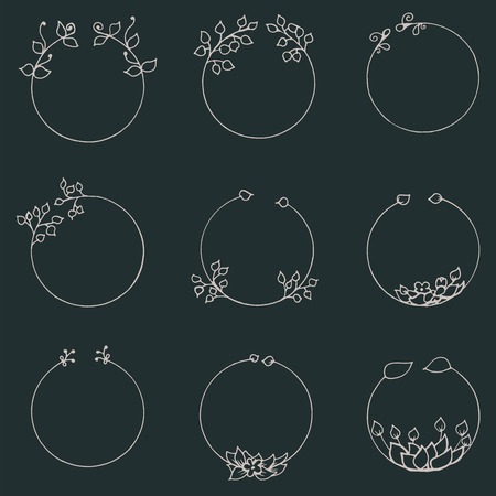 Set of Valentine\'s day and wedding wreaths and other design elements. EPS 10.のイラスト素材