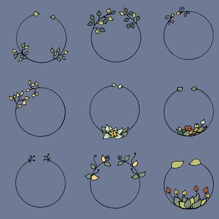 Set of Valentine\'s day and wedding wreaths and other design elements. EPS 10.のイラスト素材