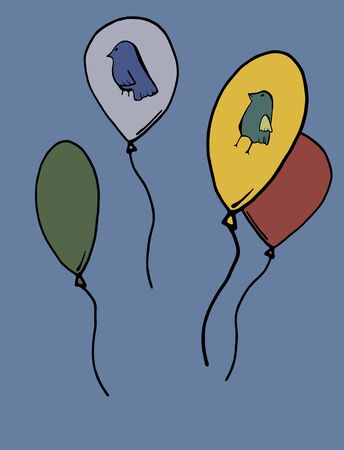 bird balloonのイラスト素材