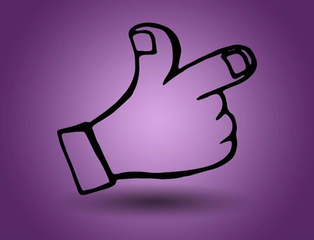 hand. vector on a purple backgroundのイラスト素材
