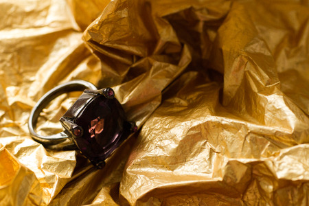purple ring gold paperの写真素材