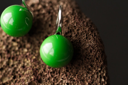green earringsの写真素材