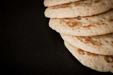 pancakes on a gray backgroundの写真素材