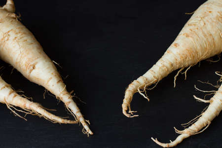 white parsley on a brown backgroundの写真素材