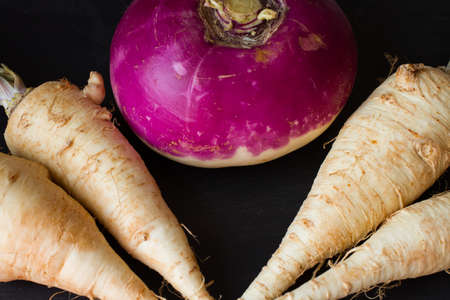 white parsley on a brown backgroundの写真素材