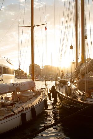 yacht in the port of Monaco. expensive and beautiful boatsのeditorial素材